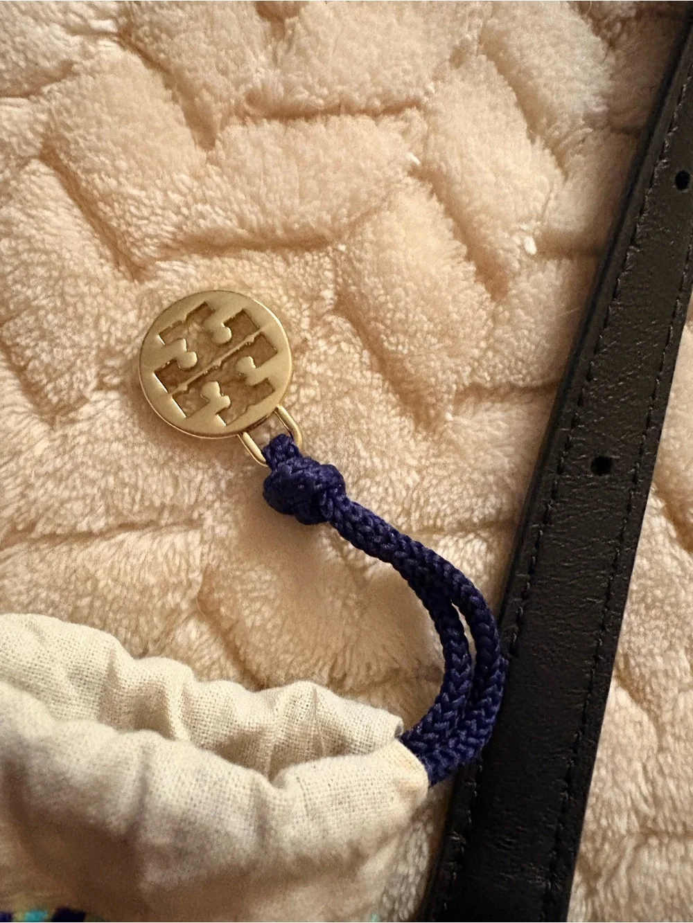 Tory Burch Black Quilted Leather Crossbody Belt Bag with Gold Hardware